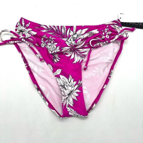California Waves Pink Tropical Floral Bikini Bottoms Size Small - Picture 7 of 8